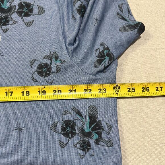Travis Mathew Golf Shirt Polo Speed Runner Mens XXL Blue Floral Cotton Blend - Picture 5 of 6